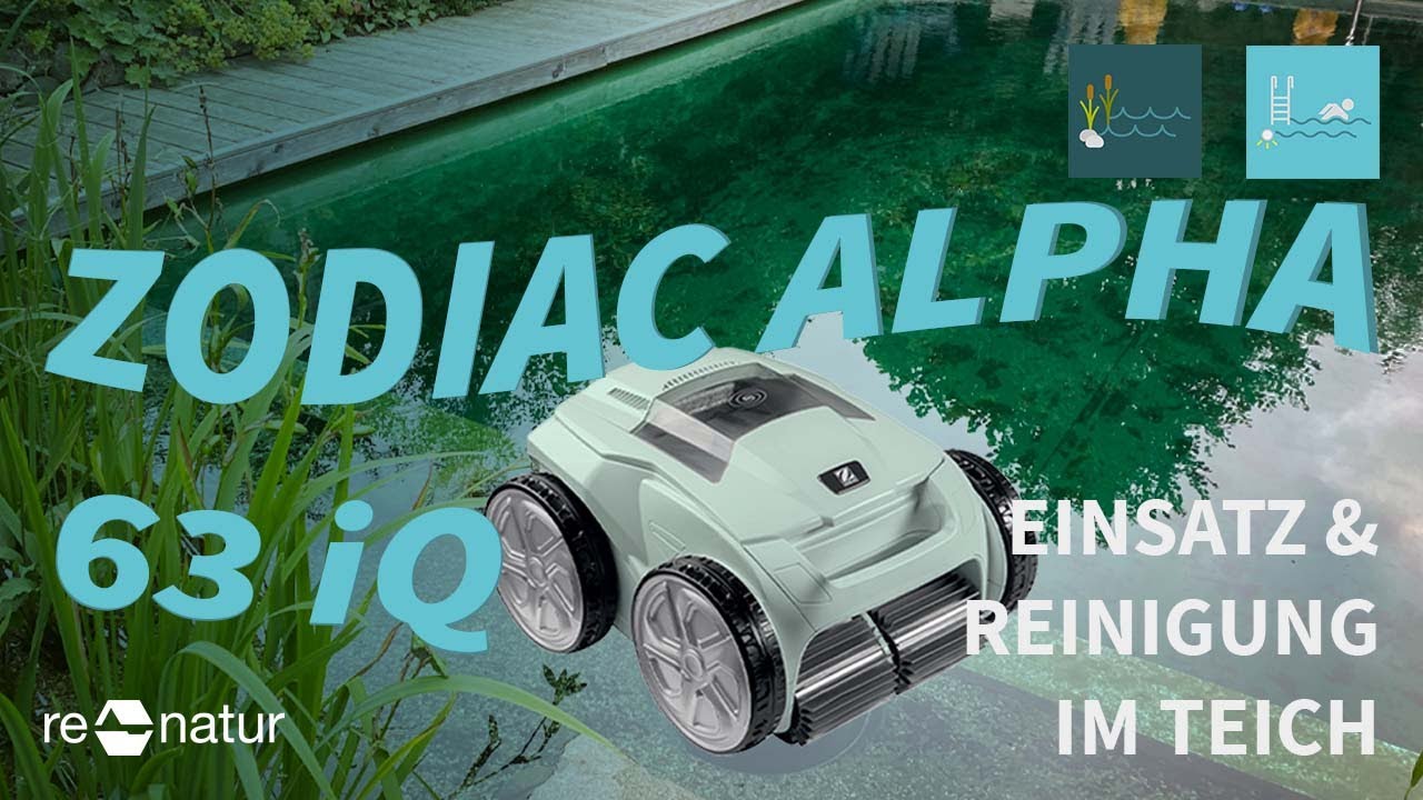 Praxistest des Zodiac iQ 63 Bio im erdmodellierten Schwimmteich mit Folienabdichtung.