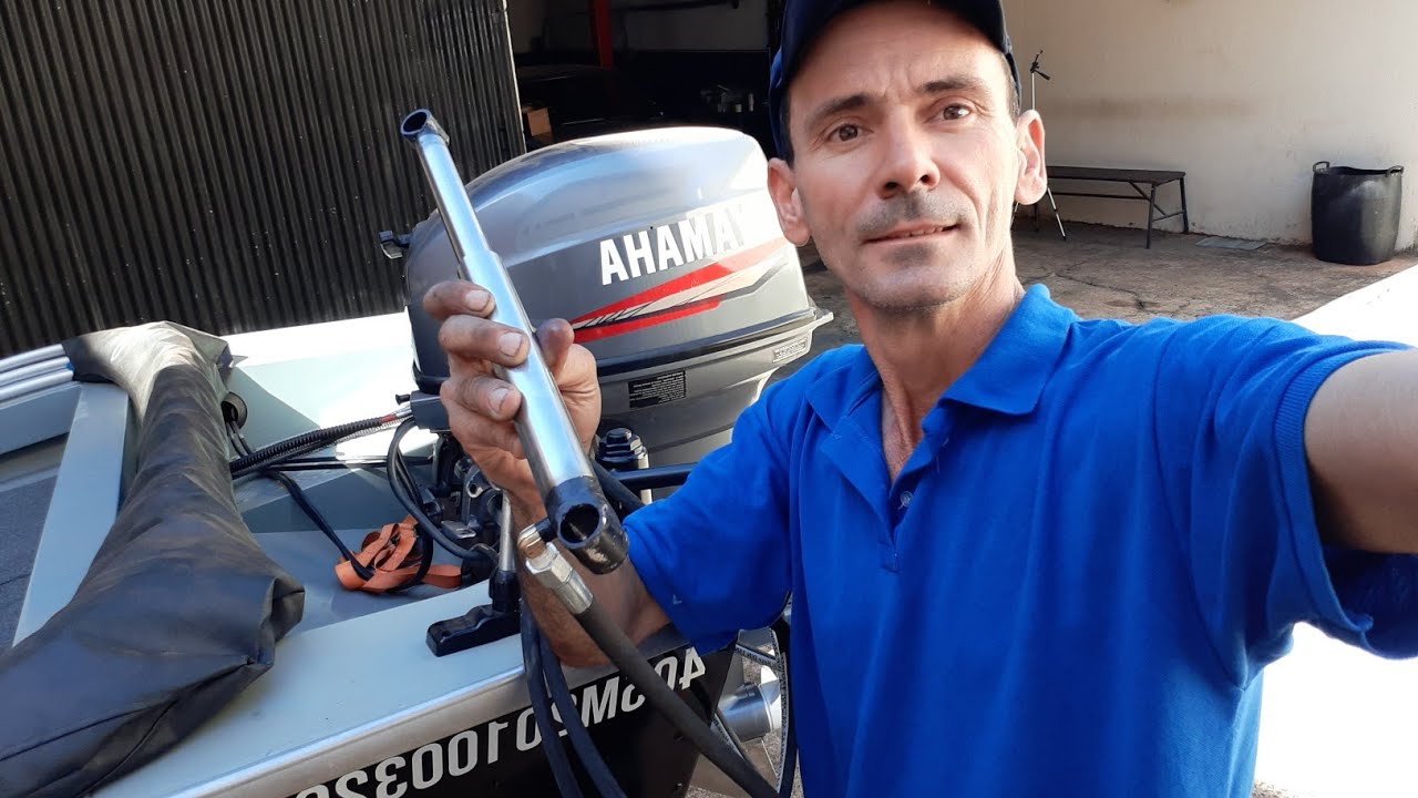 Como instalar Power trim hidráulico manual motor de popa Yamaha 40 moderno Suzuki 40 também