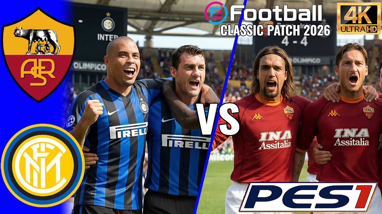 4-4… Who scores the winner? Roma - Inter Classic Patch s01/02 PES 21