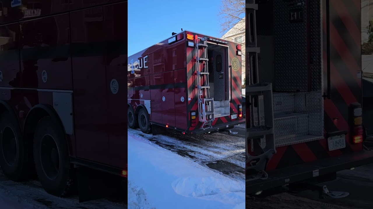 Manchester,NH Rescue 1 on scene of working apartment building fire #fyp #jobtown #firetime