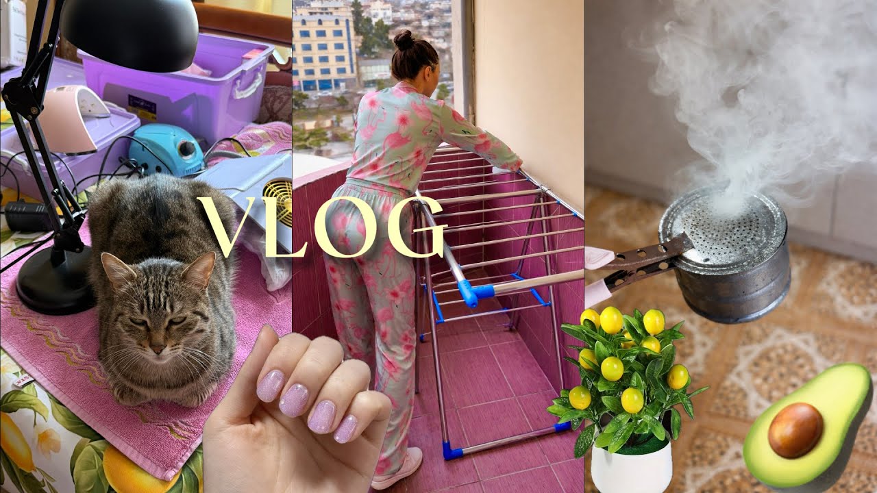TƏMİZLİK VLOG 🥑 Təzə dırnağlar 💅🏻 Evdə bir gün Ayka 14 