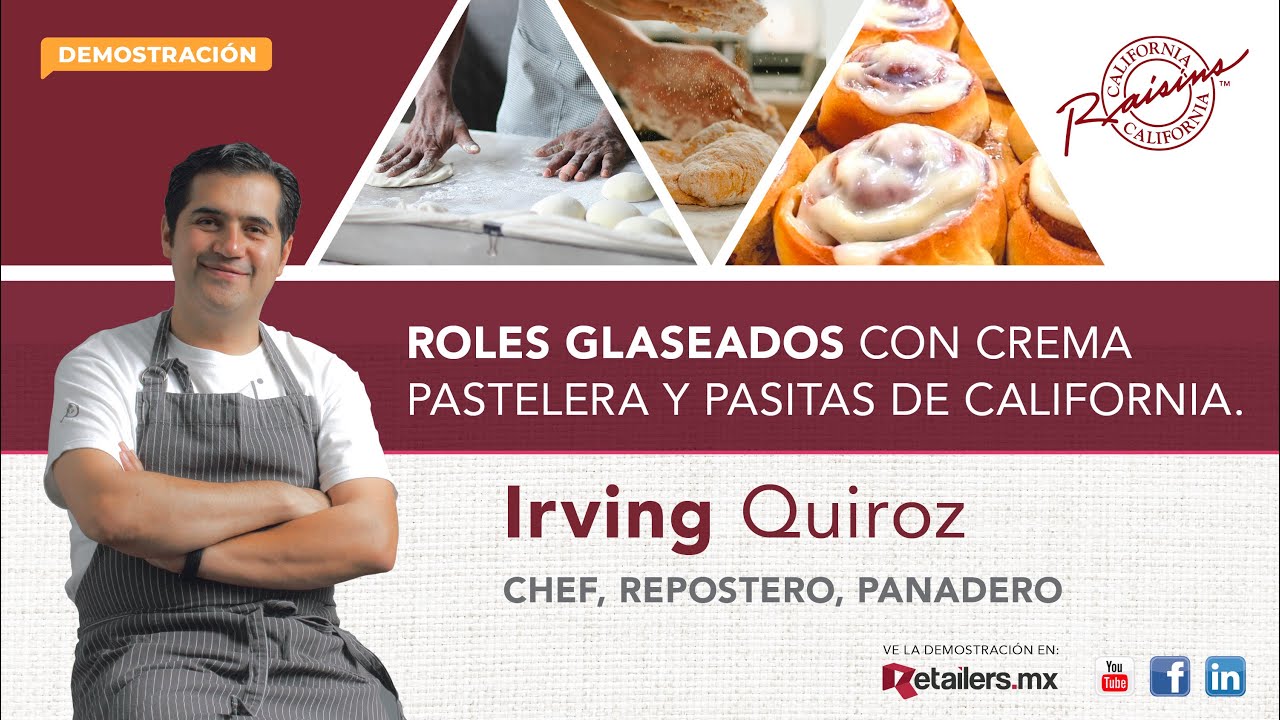 (DEMO) Roles Glaseados de Crema Pastelera y Pasitas de California | Irving Quiroz