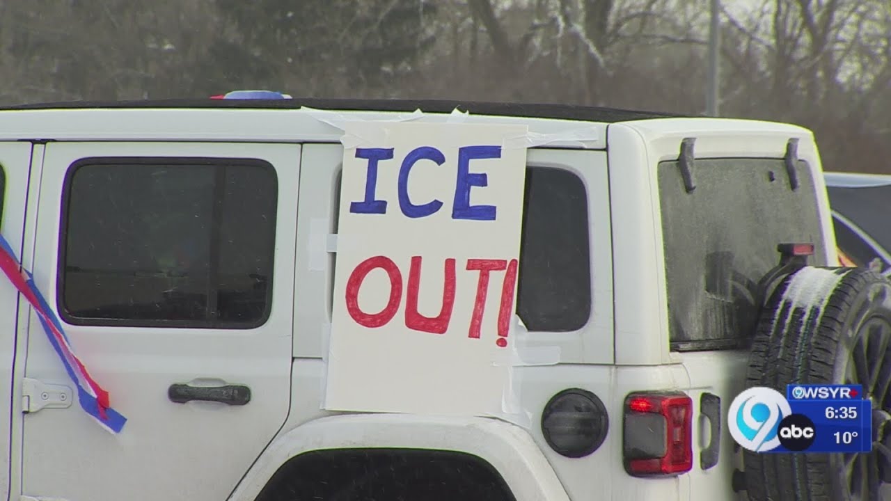 Central New York activists take to the streets, not on foot but by car, to decry ICE raids