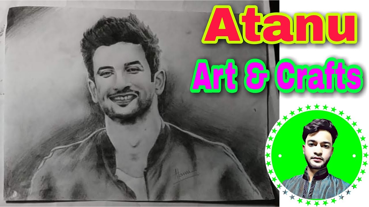 Pencil Drawing Sushant Singh Rajput || Atanu Art & Carfts