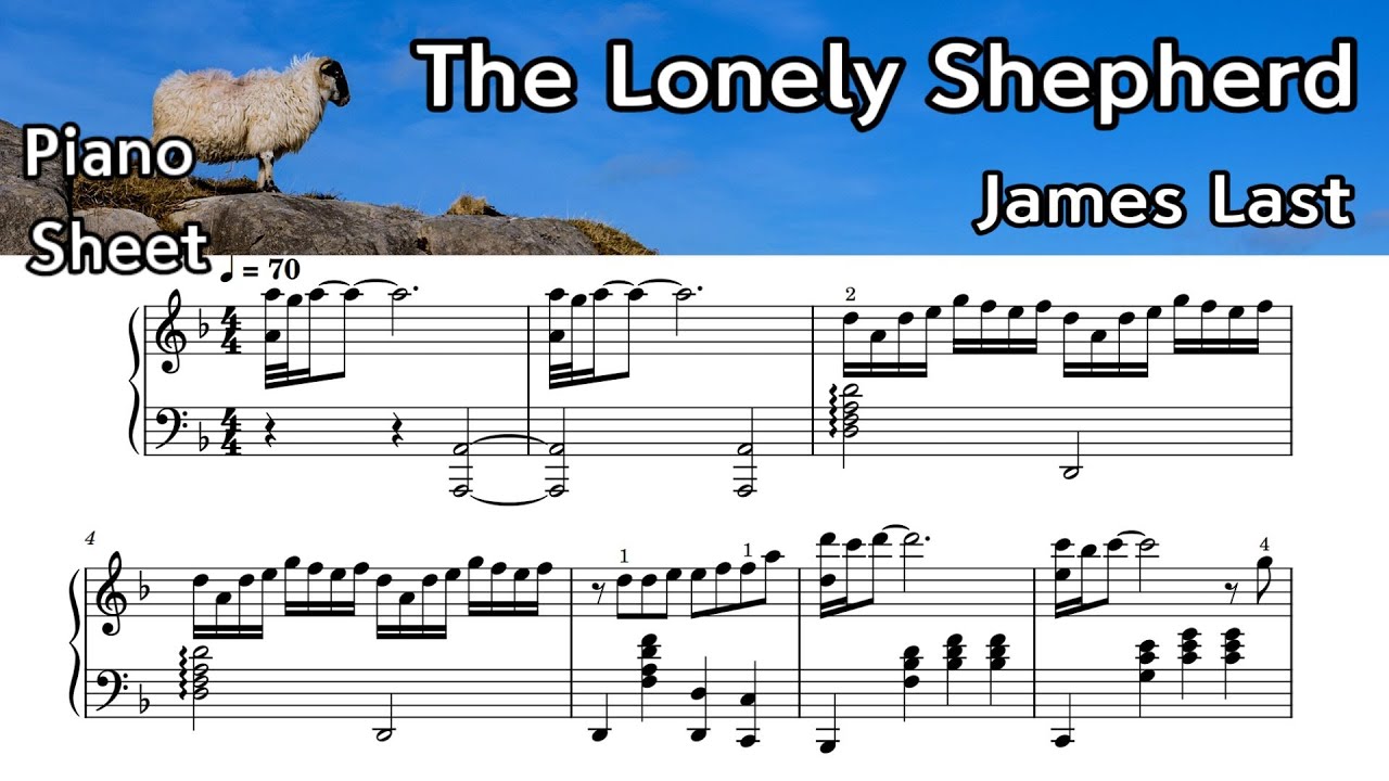 The Lonely Shepherd  /  Piano Sheet  Music /James Last   /By  SangHeart Play SHP