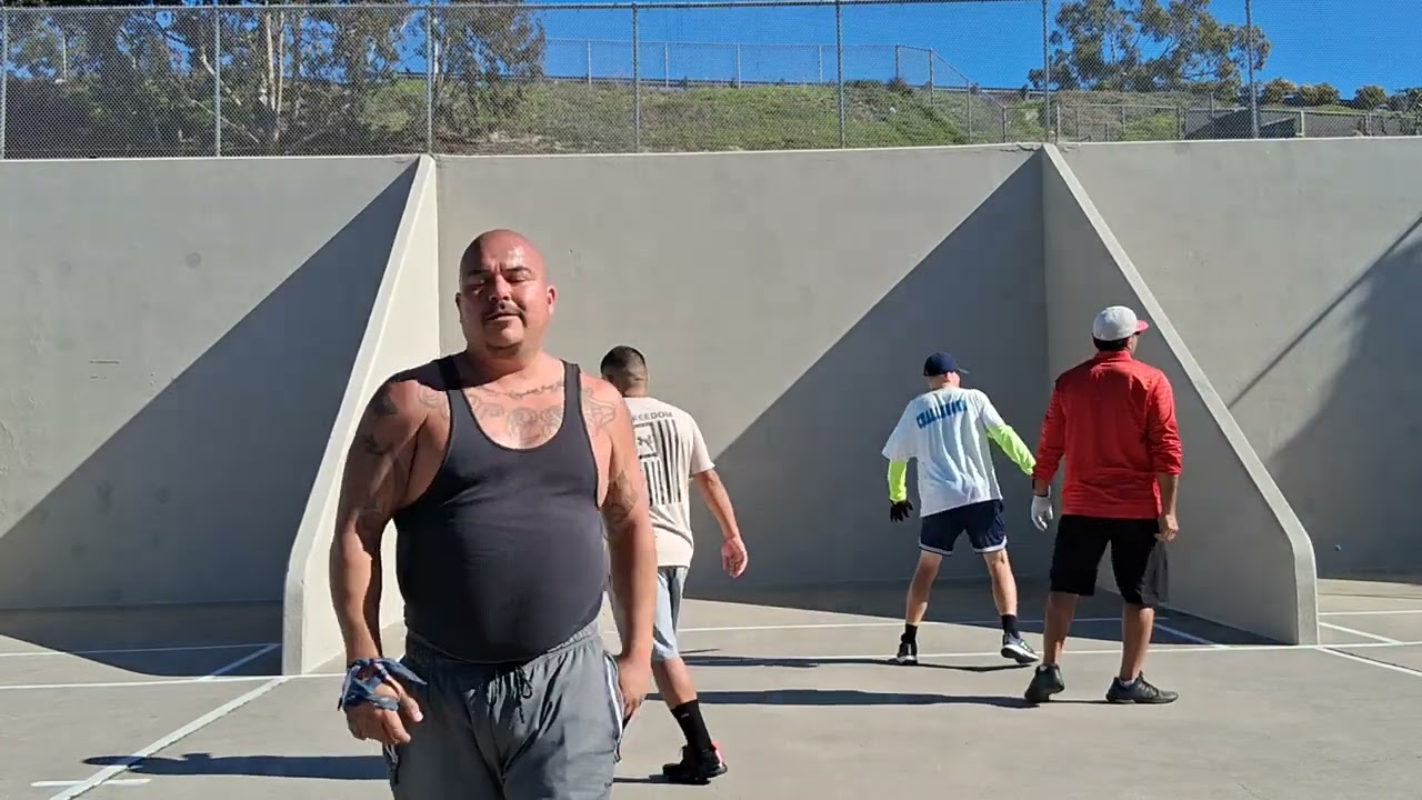 Erik and David vs Ray and Lalo 1st game Penn Park Handball tournament 