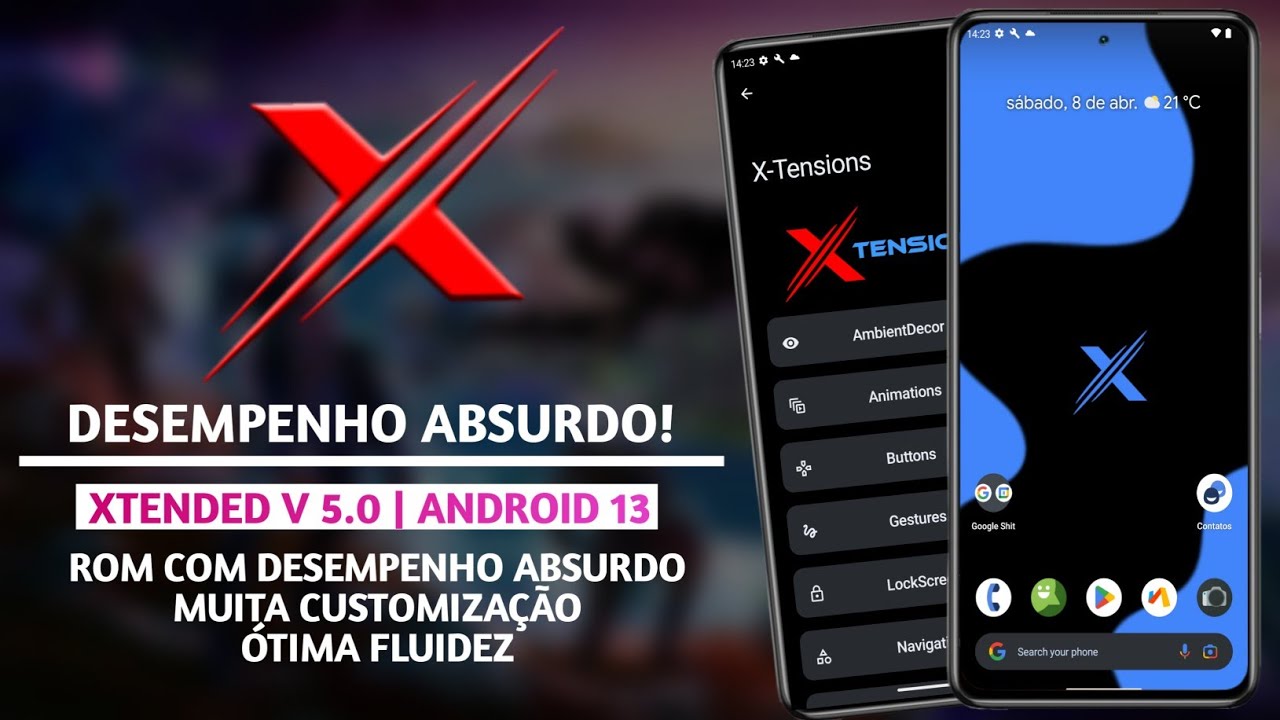 📱DESEMPENHO ABSURDO DESSA ROM! MUITA CUSTOMIZAÇÃO E ÓTIMA FLUIDEZ! XTENDED V5.0 | ANDROID 13