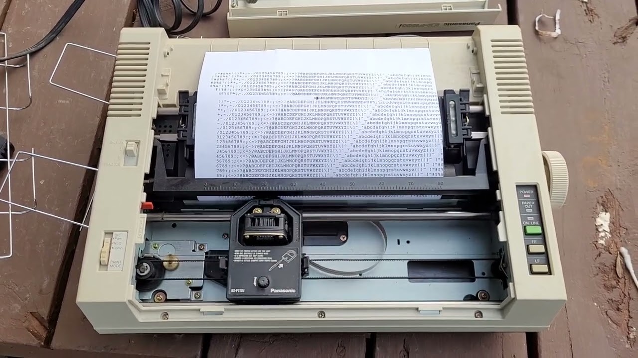 Rolling ASCII Test Vintage Panasonic Impact Dot Matrix Printer KX-P1080i