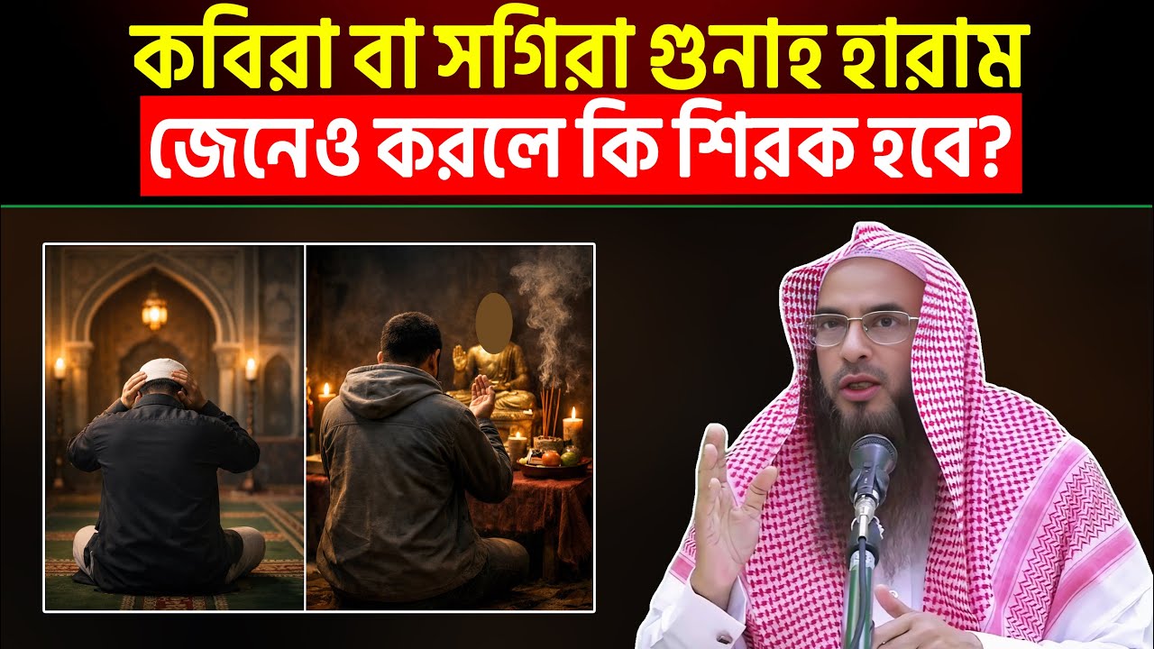 কবিরা বা সগিরা গুনাহ হারাম জেনেও করলে কি শিরক হবে? Sheikh Motiur Rahman Madani