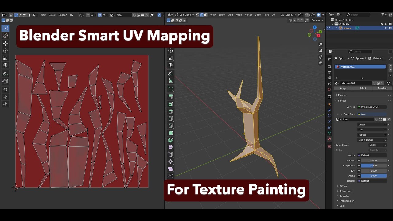 Blender Smart UV Mapping for Texture Painting