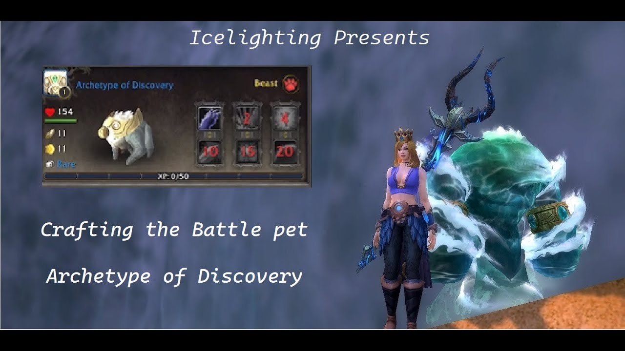 Archetype of Discovery - Craftable Battle pet -Glimmer of Discovery - Vombata Lattice- Genesis Motes