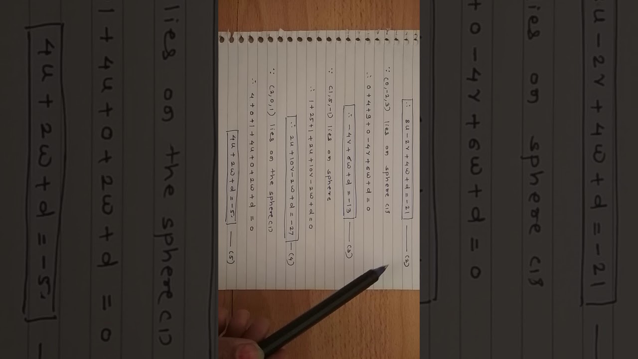 Example of Equation of sphere