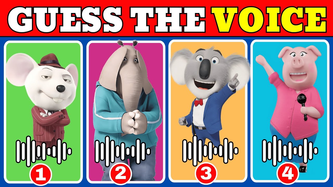 🎧 Guess the VOICE...! 🎤🐘🐖 Sing 1 & 2 | Johnny, Rosita, Meena, Gunter
