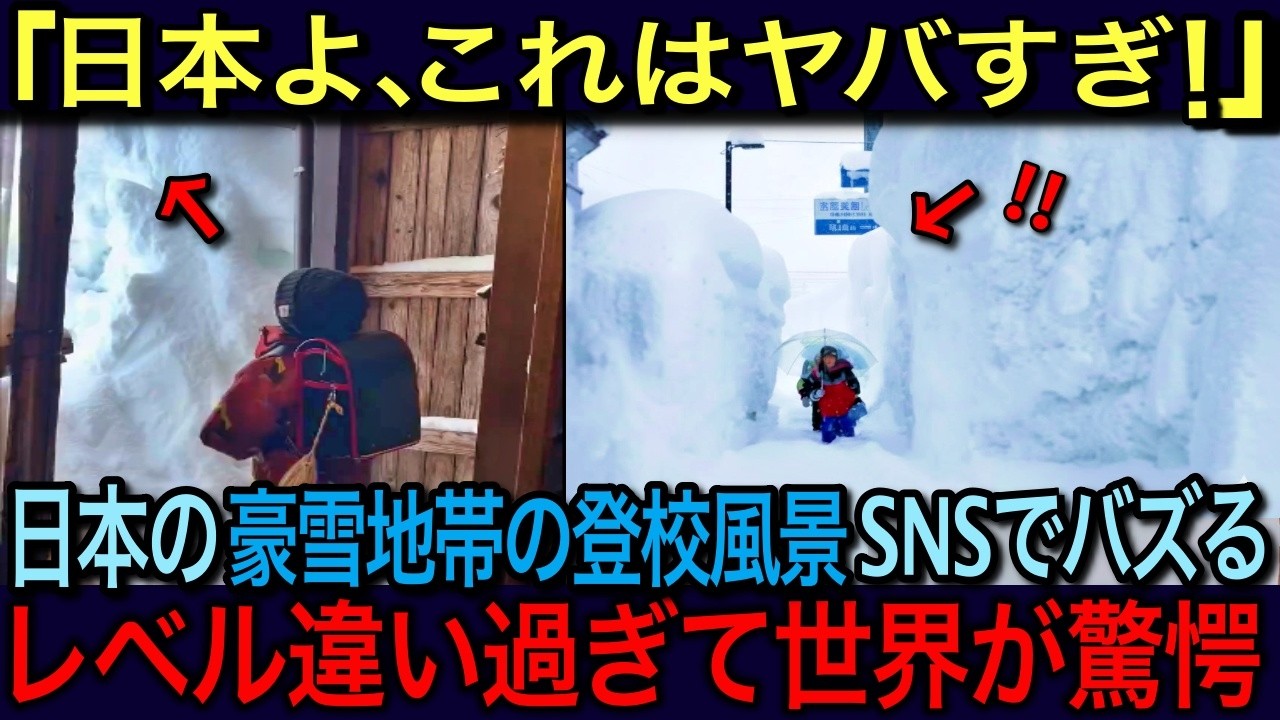【海外の反応】「日本の雪国の日常ヤバすぎ！」豪雪都市世界一の日本の小学生の登校風景動画に世界が驚愕した理由とは？