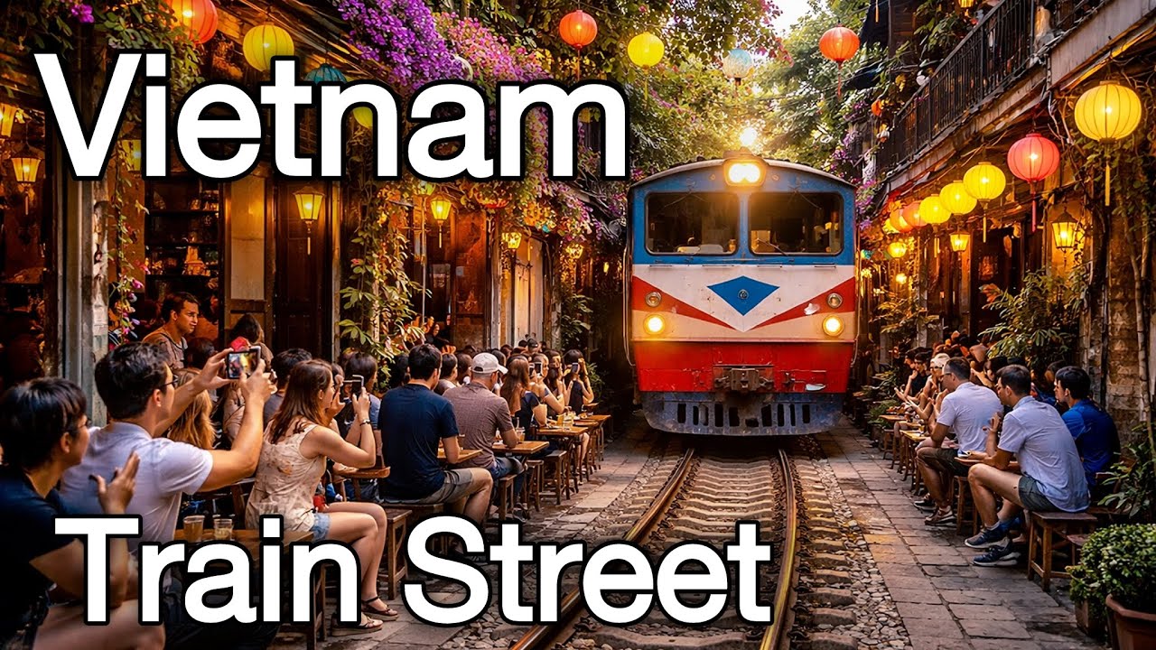 Vietnam Hanoi TRAIN STREET 🇻🇳 Night Life in Hanoi&rsquo;s Old Quarter! [ 4K ]