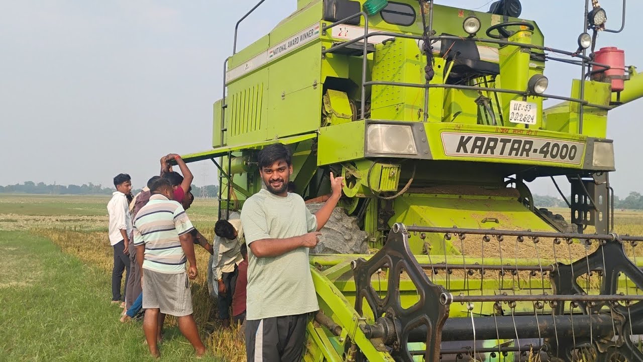 Aaj Mera Khet Machine Se Kata 🔥 // machine ne khet kata // kisani krte huye🔥// dhan ka khet kataya..