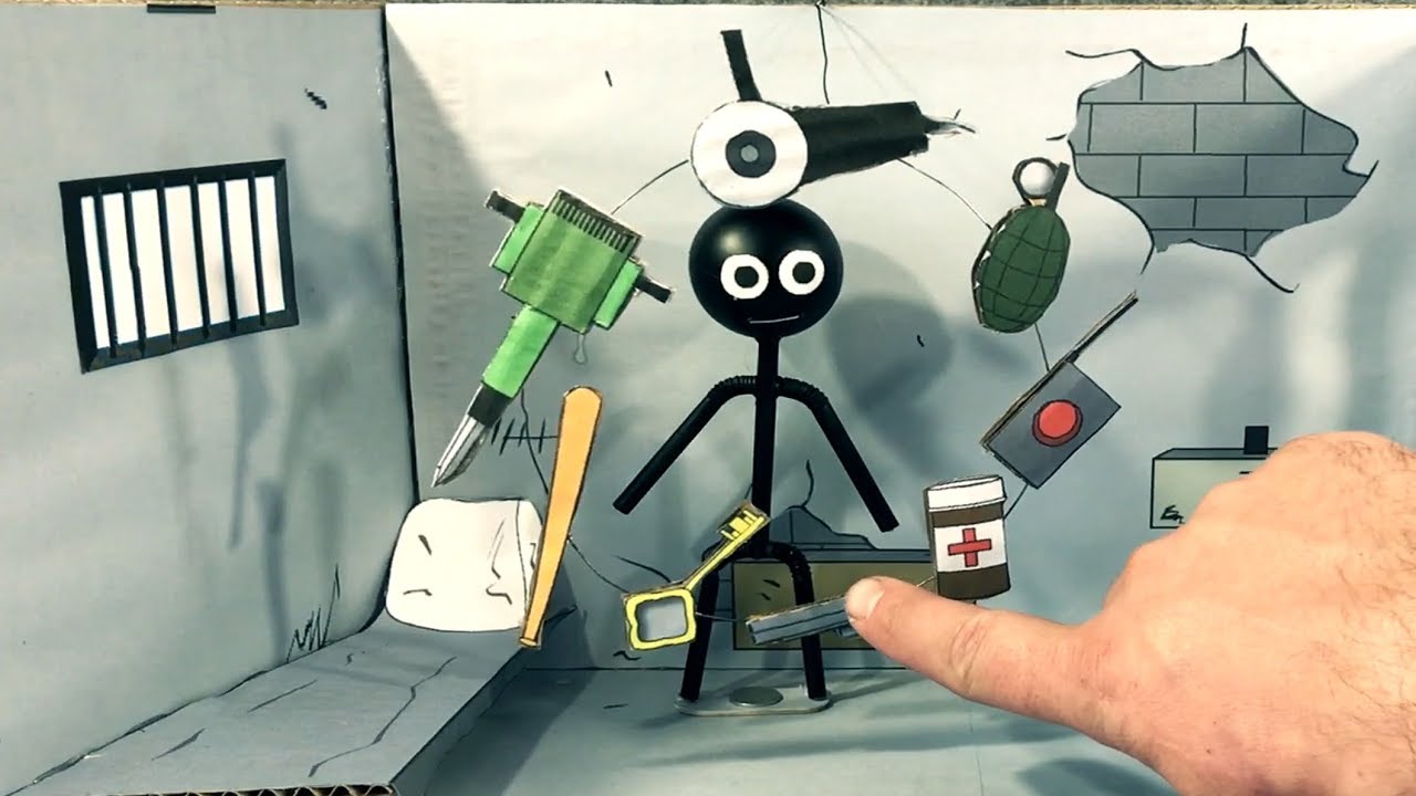 Stickman Jailbreak в реальной жизни. Картонная игра. DIY