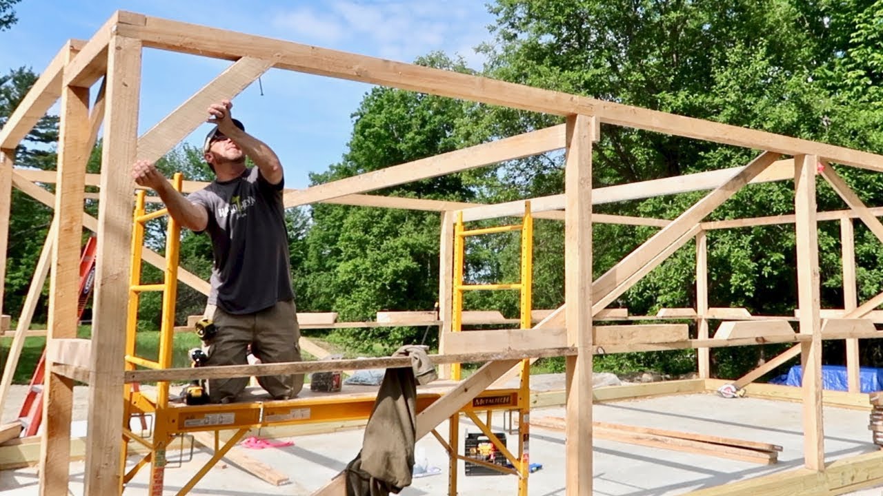 It's All Coming TOGETHER now! Installing Angle Braces on the POST and BEAM BARN from the INTERNET