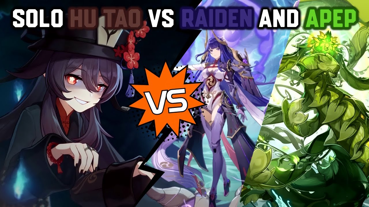Solo C0R1 Hu Tao vs Raiden Shogun and Guardian of Apep's Oasis | Genshin Impact