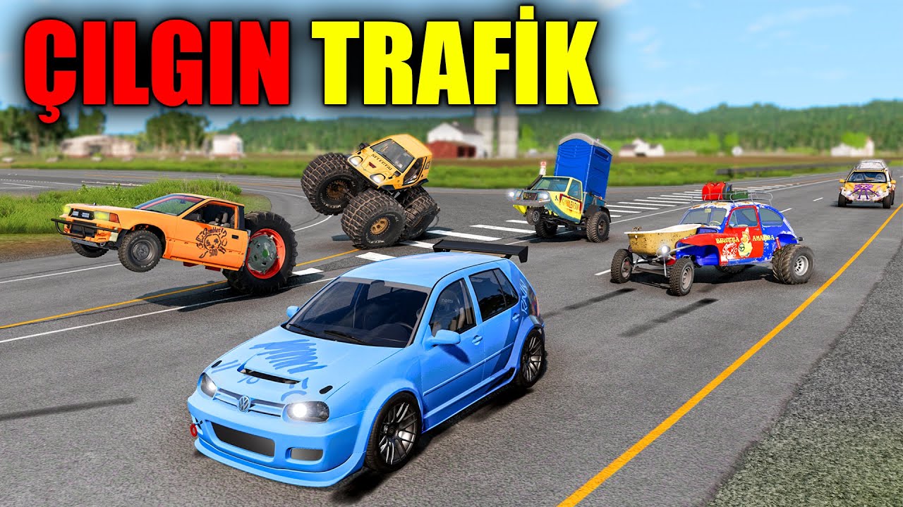 BOL KAZALI ÇILGIN TRAFİK MODU İLE UZUN YOL SEFERİ / BeamNG.drive / Diy steering wheel set