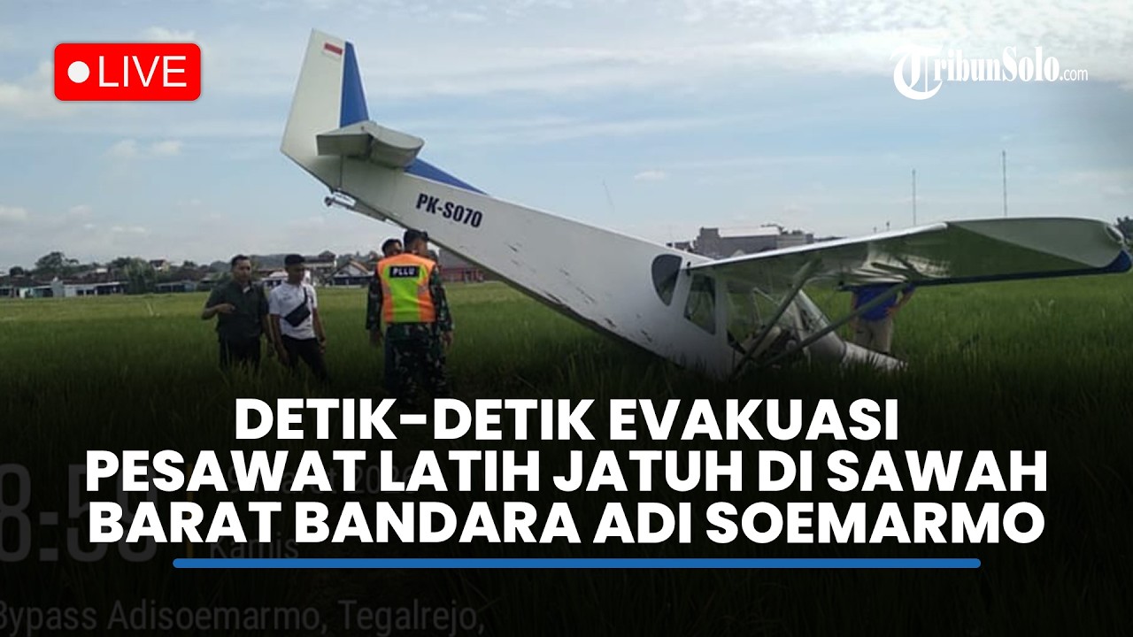 🔴LIVE: Detik-detik Evakuasi ‎Pesawat Latih PK-S070 yang Jatuh di Sawah Barat Bandara Adi Soemarmo