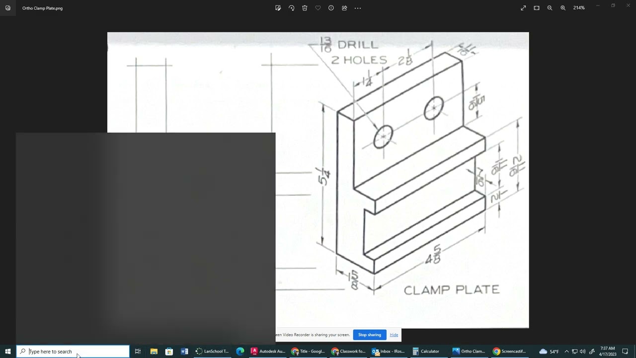 Orthographic Projection with Circles Pt 1
