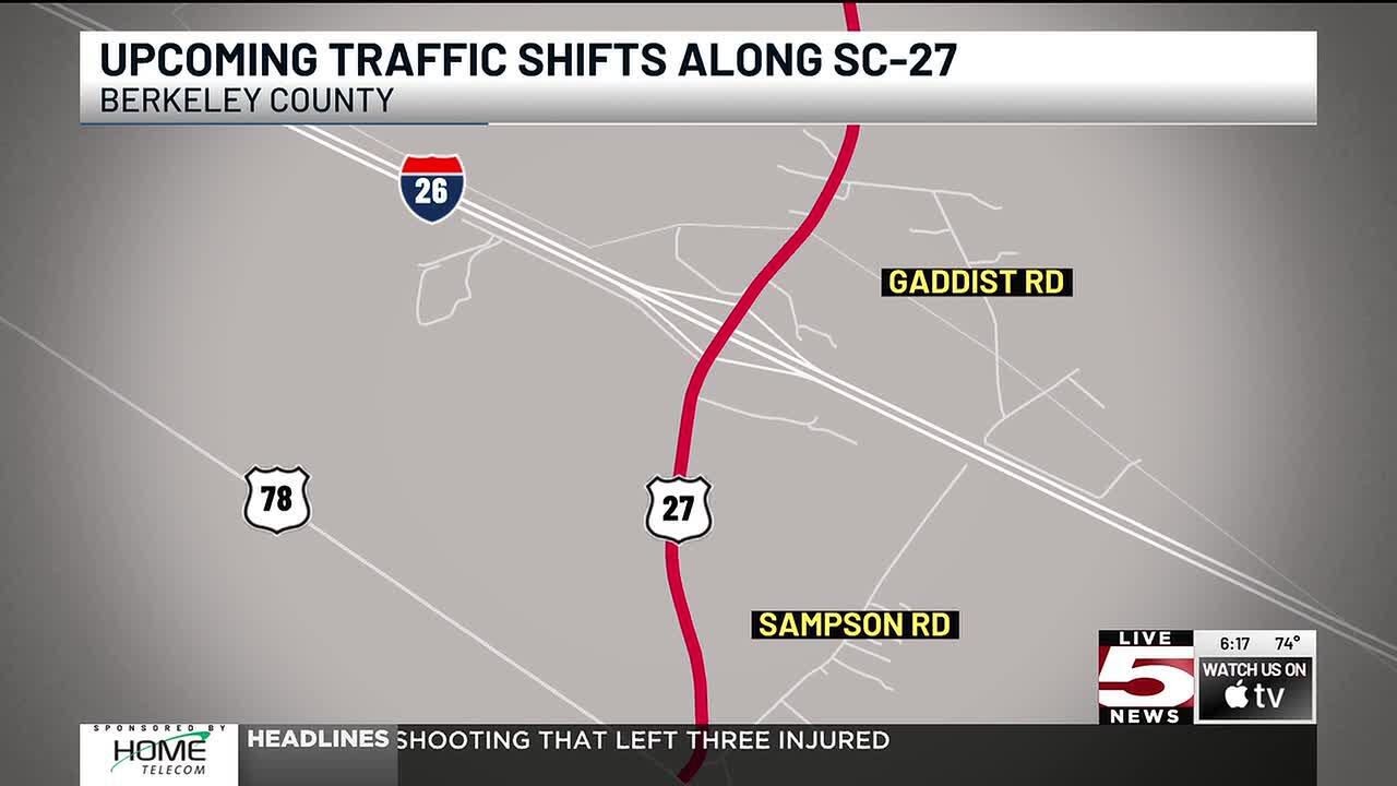 VIDEO: SC-27 traffic shifts set to begin Monday in Berkeley County