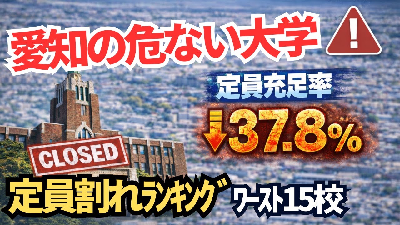 【大学2026年問題】少子化でヤバい!? 愛知県の“なくなってしまう可能性あり”の定員割れ大学 最新定員充足率ランキング」