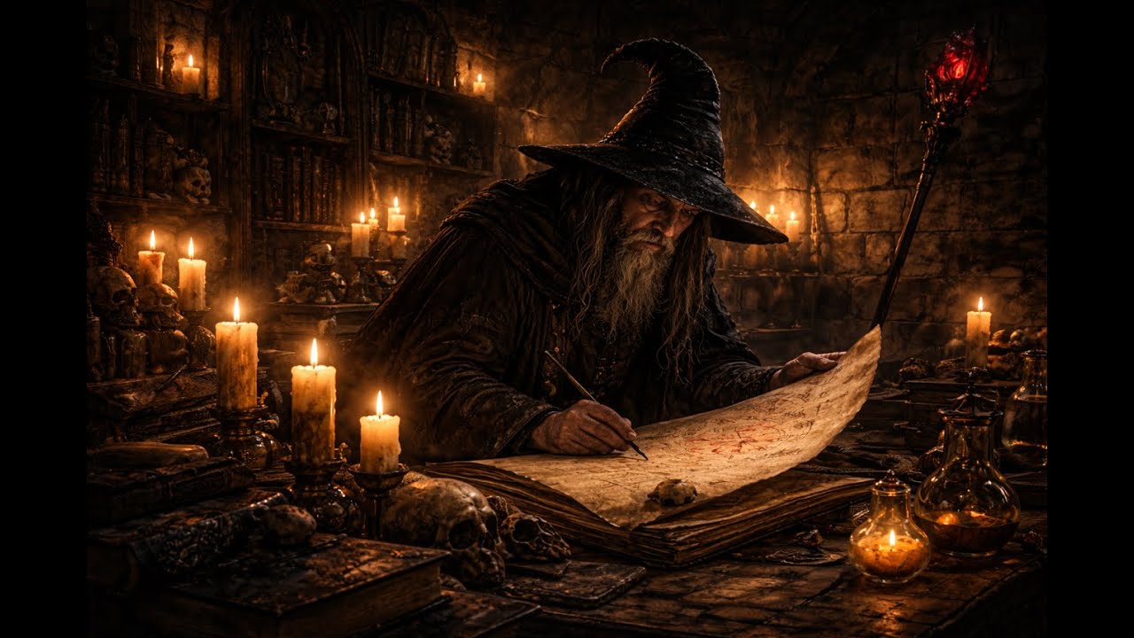 Midnight Studies In a Wizard’s Tower | Forbidden Magic | Dark Academia Ambient Music for Deep Focus