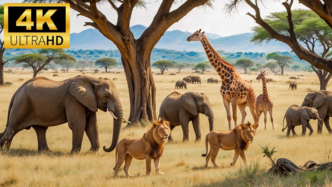 Animal Kingdom 4K - Beautiful Wildlife Video in 4K Ultra HD - Relaxing Piano Music