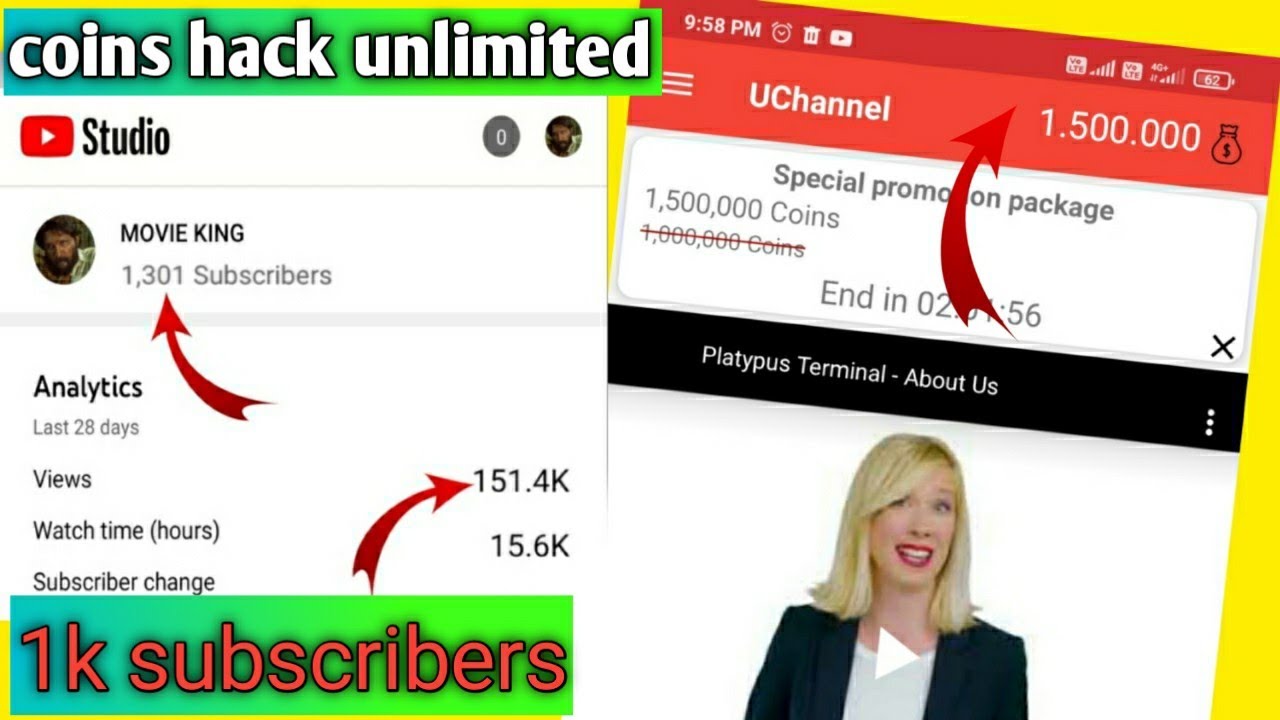uchannel hack unlimited coins | u channel mod apk | uchannel mod apk | free subscribers for youtube