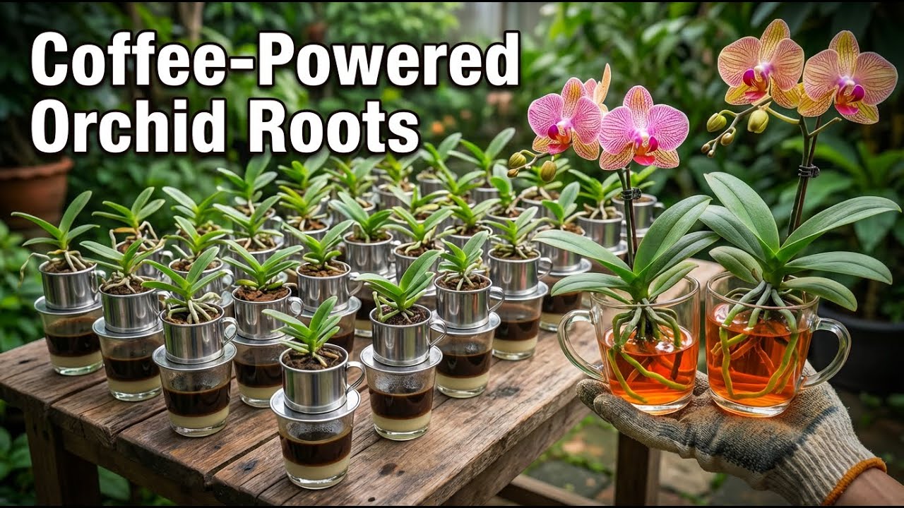 With just 80 cups of coffee! These orchids unexpectedly sprouted 1000 roots.