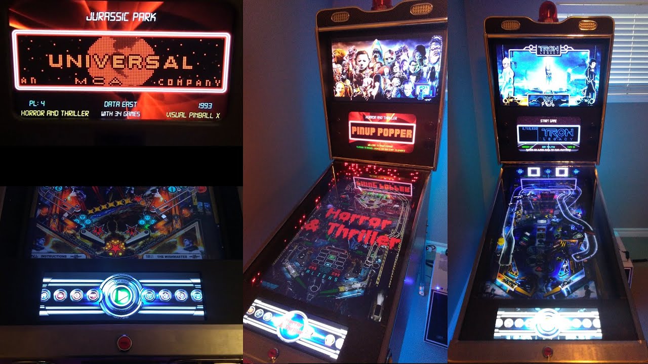 Pinball Cabinet Update - Popper Theme on new Apron screen & Mid-screen. Tinted MX Led blades & Glass