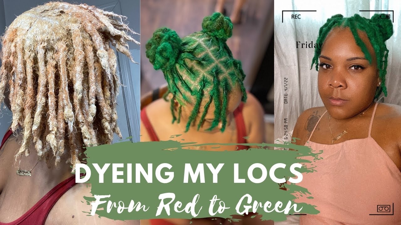 DYEING MY LOCS GREEN |FROM RED TO GREEN