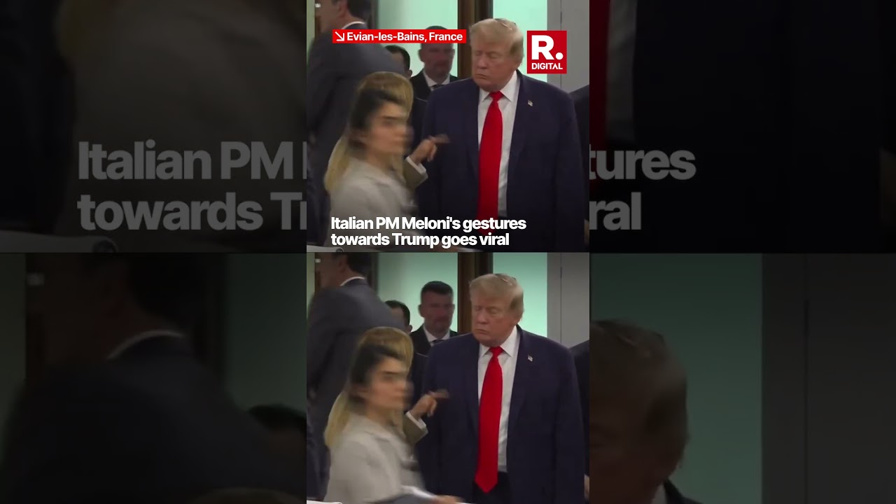 Viral: Italian PM Meloni's Gestures Towards Trump At G7 Summit Makes Headlines | On Camera