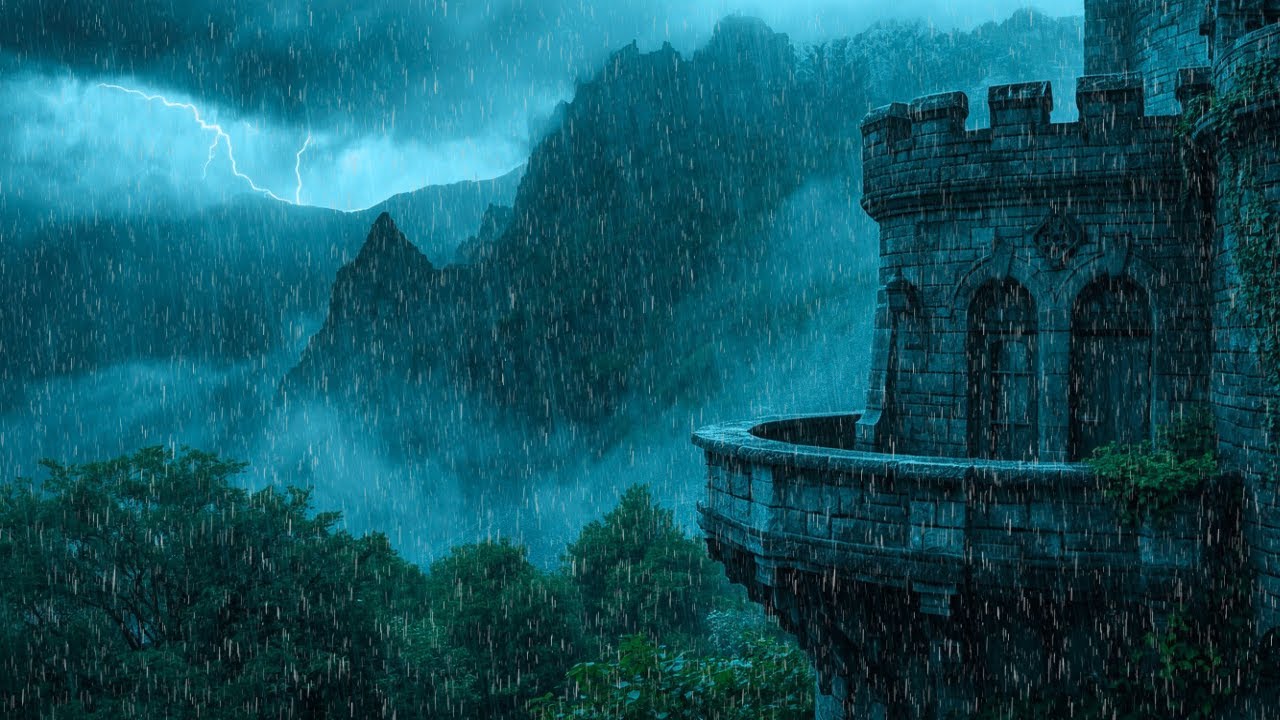 Severe Insomnia Relief 🌧️ Forest Rain & Thunder for Deep Sleep Fast