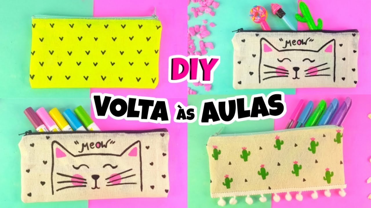 ESTOJO ESCOLAR SEM COSTURA - DIY VOLTA ÁS AULAS 2020