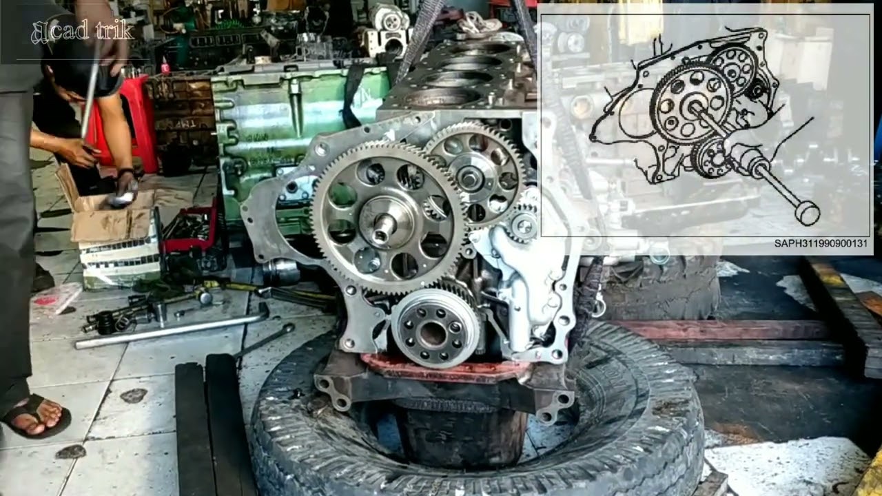 removal of timing gear / idle gear kobelco engine J05E #acadtrik