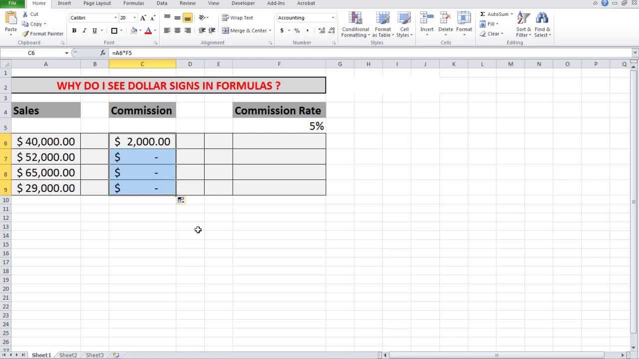 Why you see dollar signs in Excel formulas