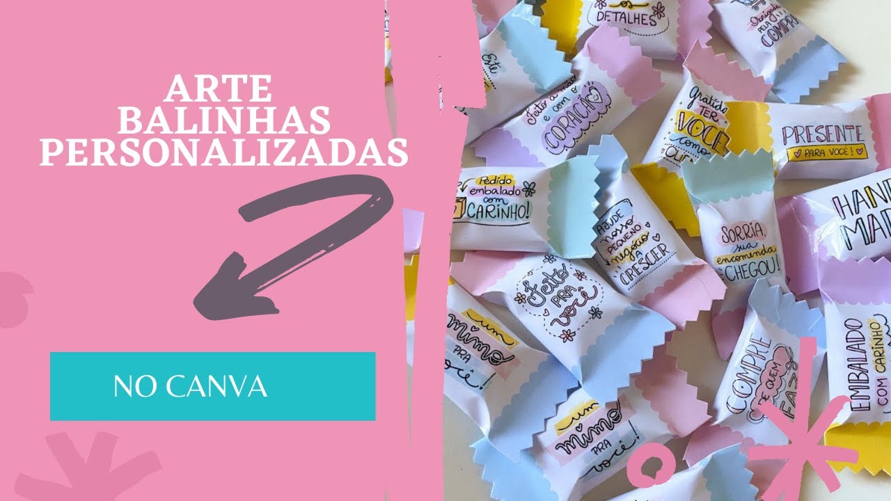 Como fazer bala personalizada usando o Canva | #canva