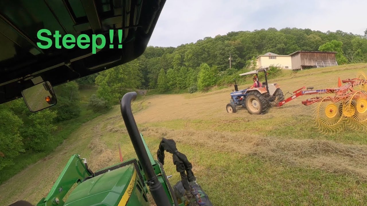 Working Hard To Finish 1st Cut! Farmtrac 60 Back On the Rake!