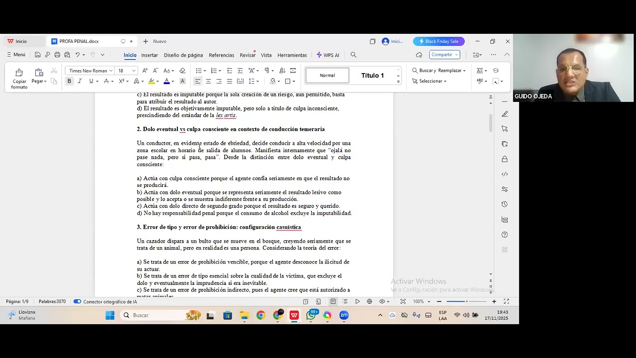 17 DE NOVIEMBRE - DR. GUIDO OJEDA: DERECHO PENAL