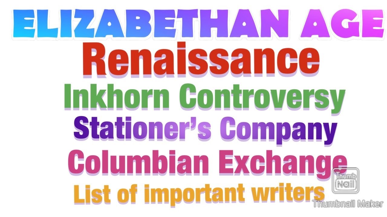 Elizabethan Age | List of important writers | Net/Set Exam | Renaissance Humanism
