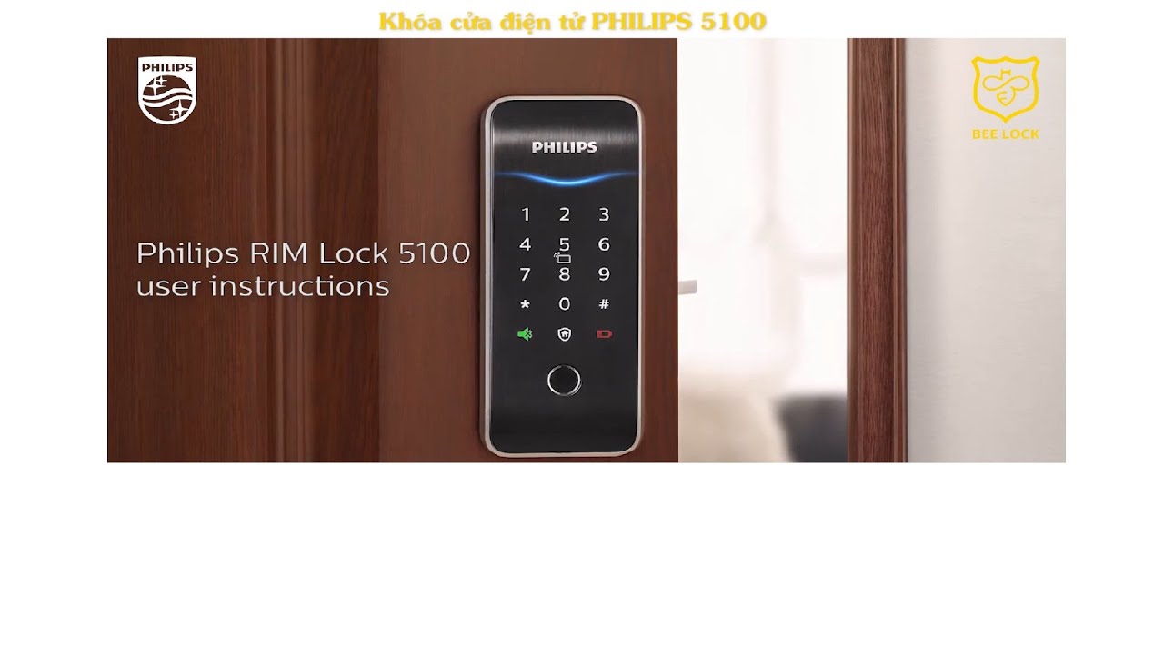 Philips RIM Lock 5100 | kh&oacute;a cửa v&acirc;n tay Philips 5100