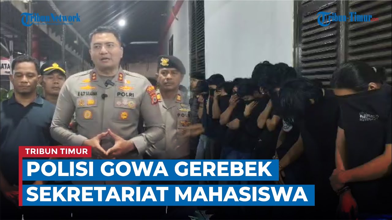Polres Gowa Tangkap 10 Mahasiswa Usai Gerebek Sekretariat, Anak Panah, Badik Parang Ditemukan