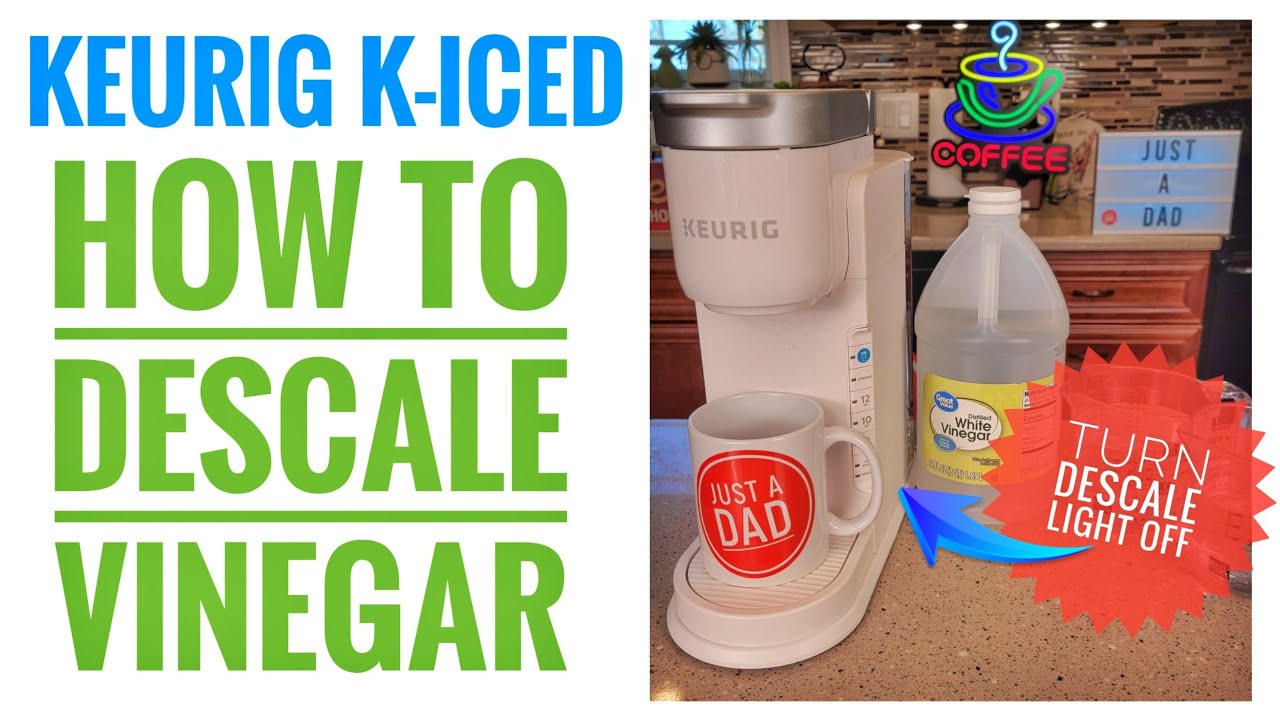 How To Clean / Descale With Vinegar Keurig K-Iced Coffee Maker   Descale Mode Turn Descale Light Off