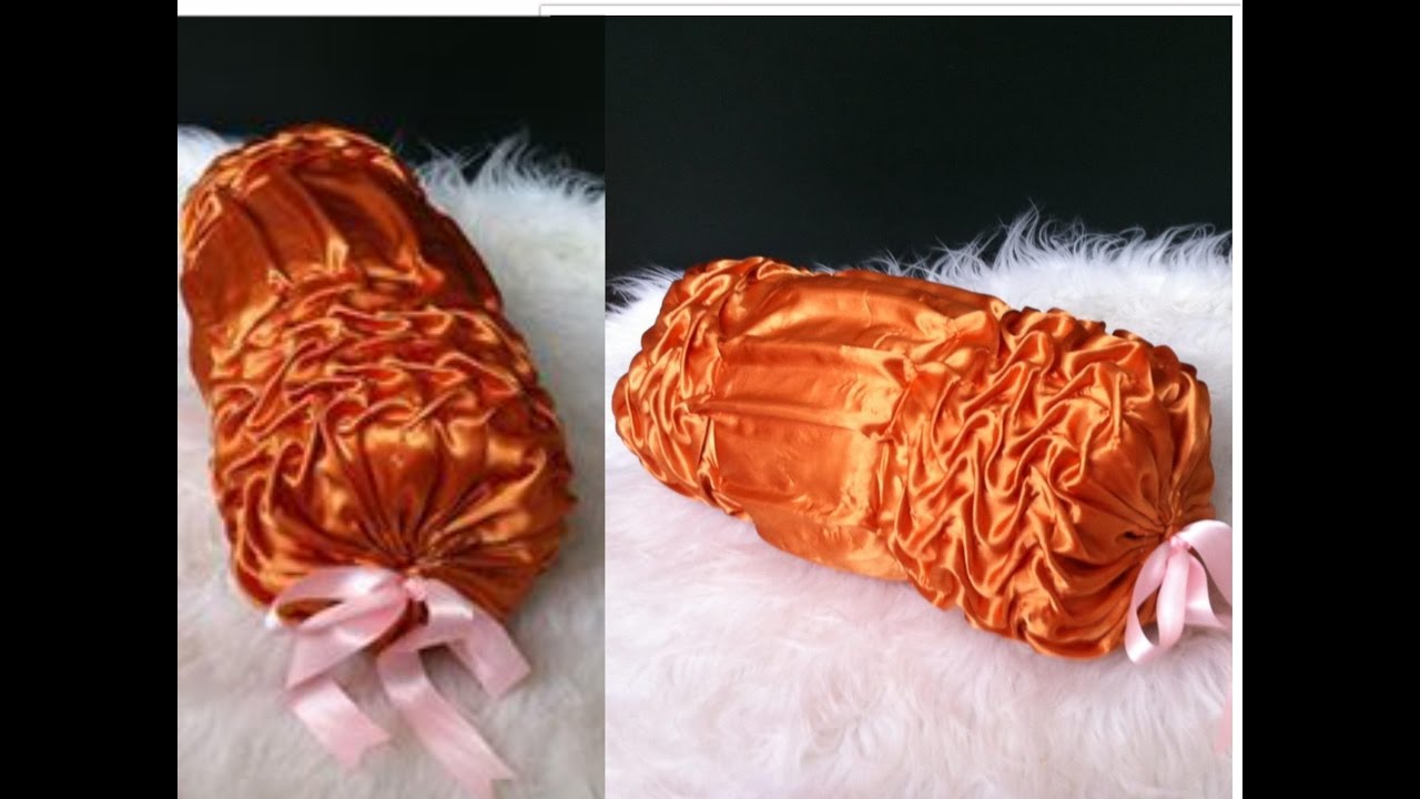 DIY bolster cushion pad+cover with Canadian smocking
