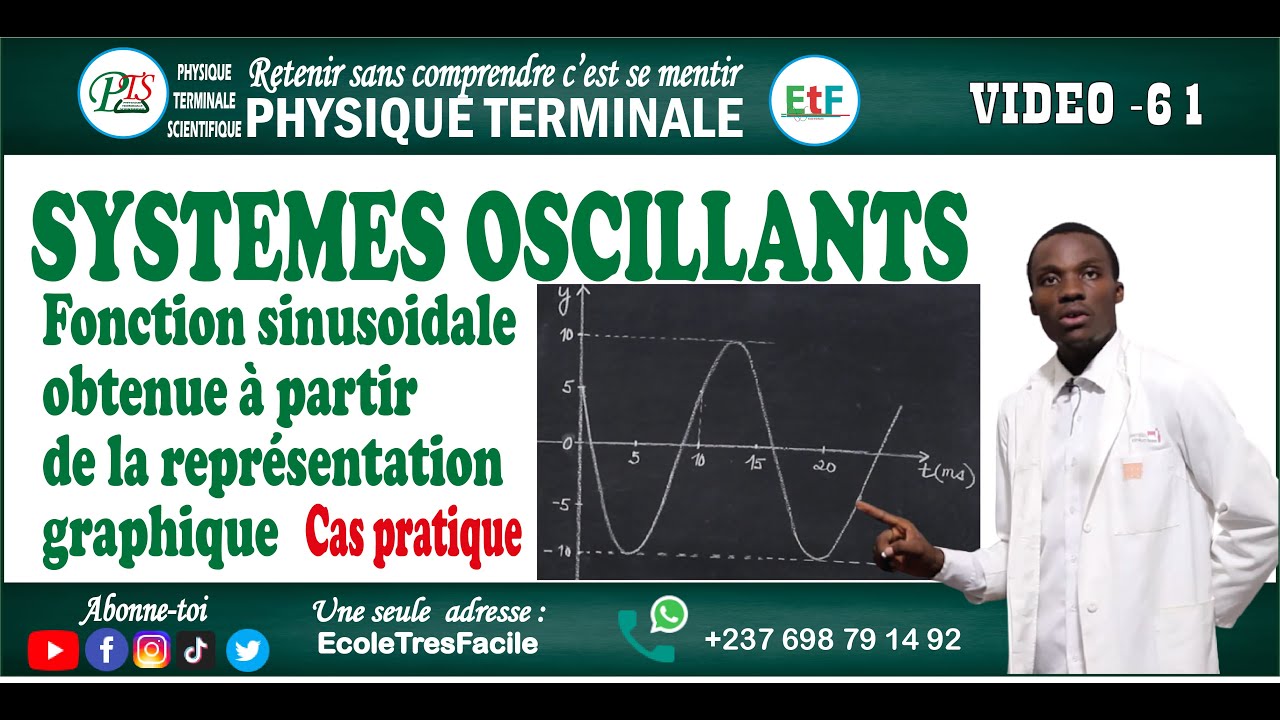 Physique Terminale #61-Systèmes Oscillants -de la représentation graphique à la fonction sinusoïdale