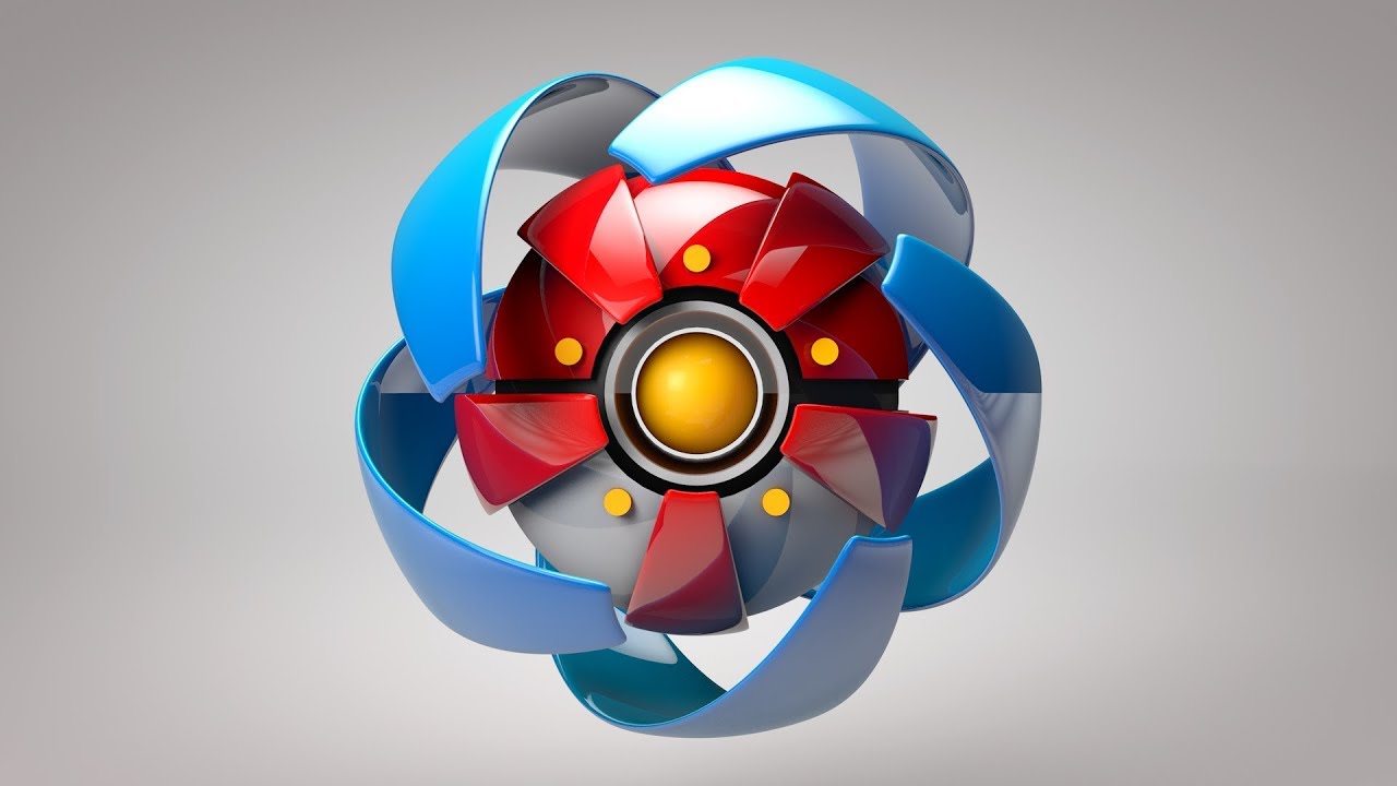 C4D Tutorial For Beginner - Create 3D Pokeball