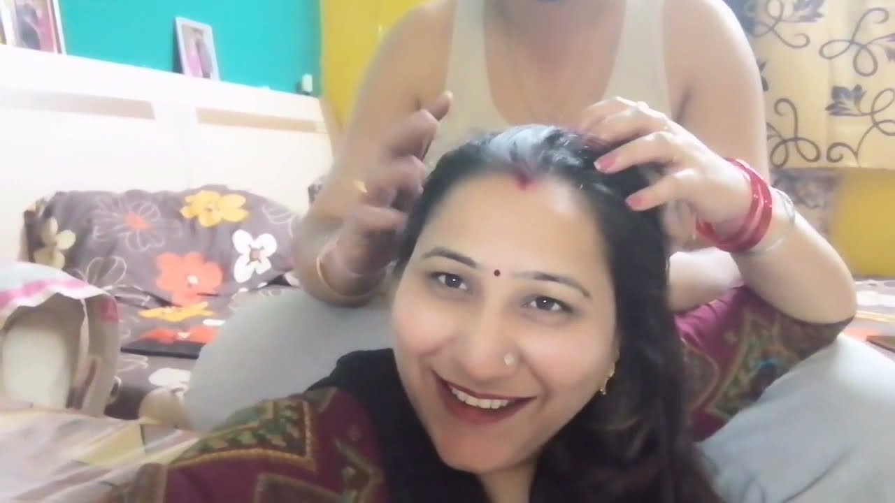Hair Oil massage 😇Head oil massage #hairoilmassage #Headmassage